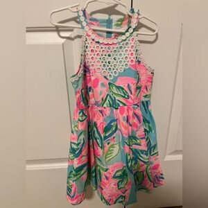 Girls Lilly Pulitzer little Kinley Totally Blossom cotton lace dress Size 5 NWOT